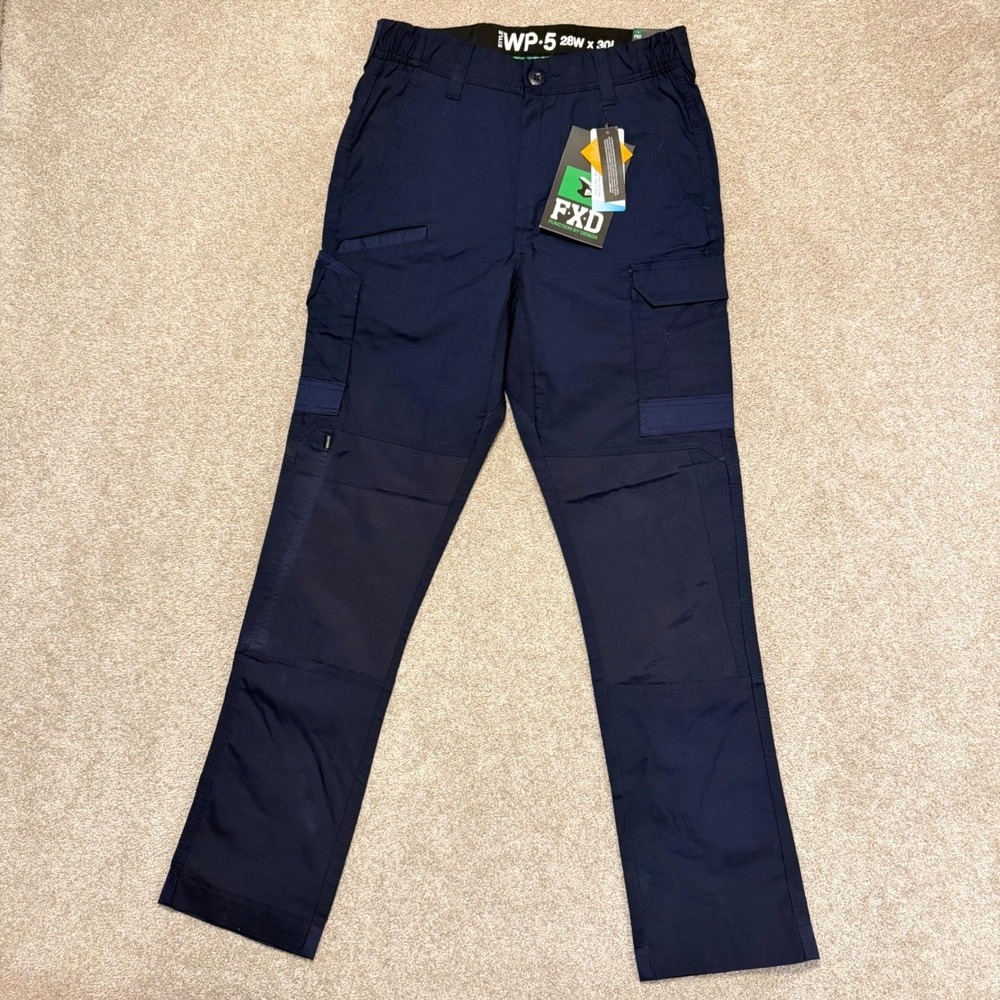 FXD Work Pants Men 28x30 Navy WP-5 Regular Fit DURA500 COOLMAX Cargo Pants‎